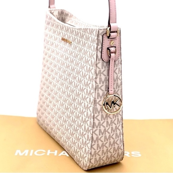 Michael Kors Large Messenger Crossbody Bag Powder Blush Multi - Picture 9 of 13